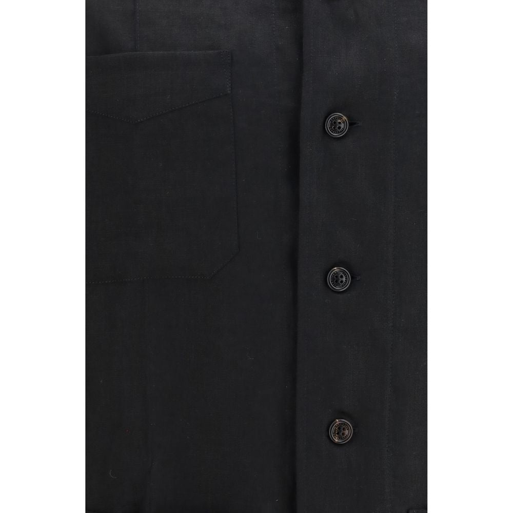 Brunello Cucinelli Black Linen Denim Jacket Brunello Cucinelli
