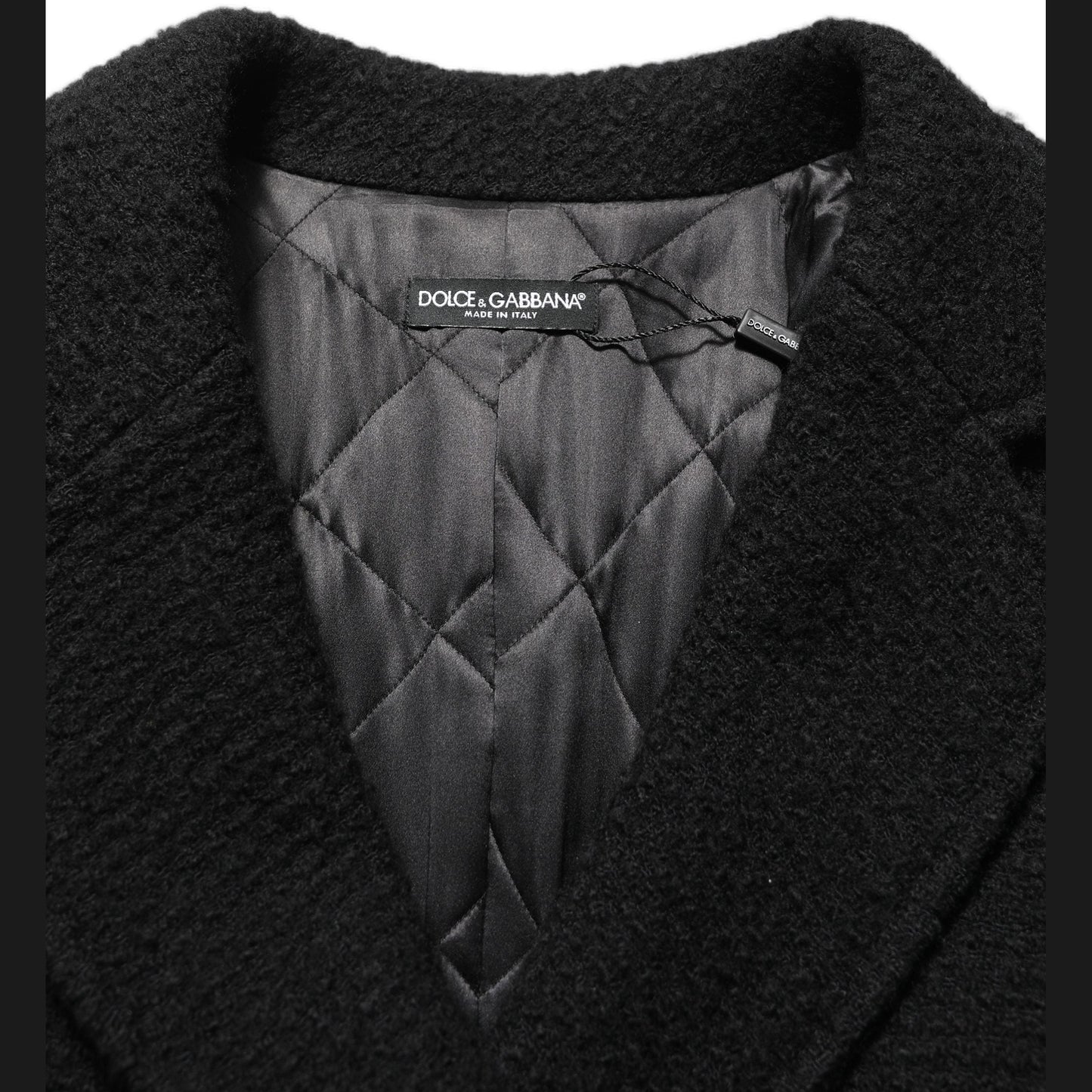 Dolce & Gabbana Black Double Breasted Men Trench Coat Jacket