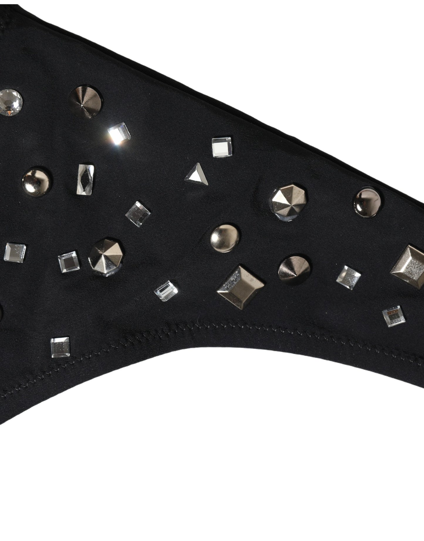 Dolce & Gabbana Black Embellished Cutout Bandeau One Piece Swimwear Dolce & Gabbana