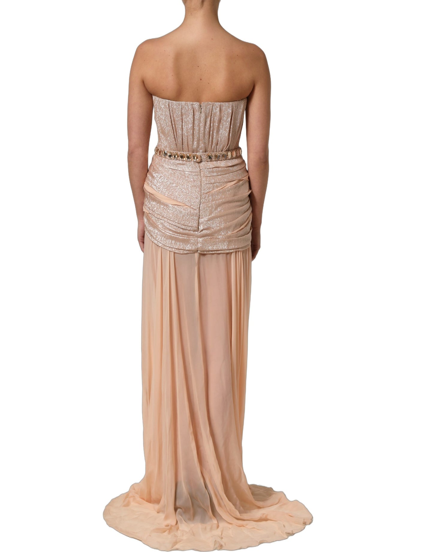 Dolce & Gabbana Nude Embellished Strapless Evening Gown Dress Dolce & Gabbana