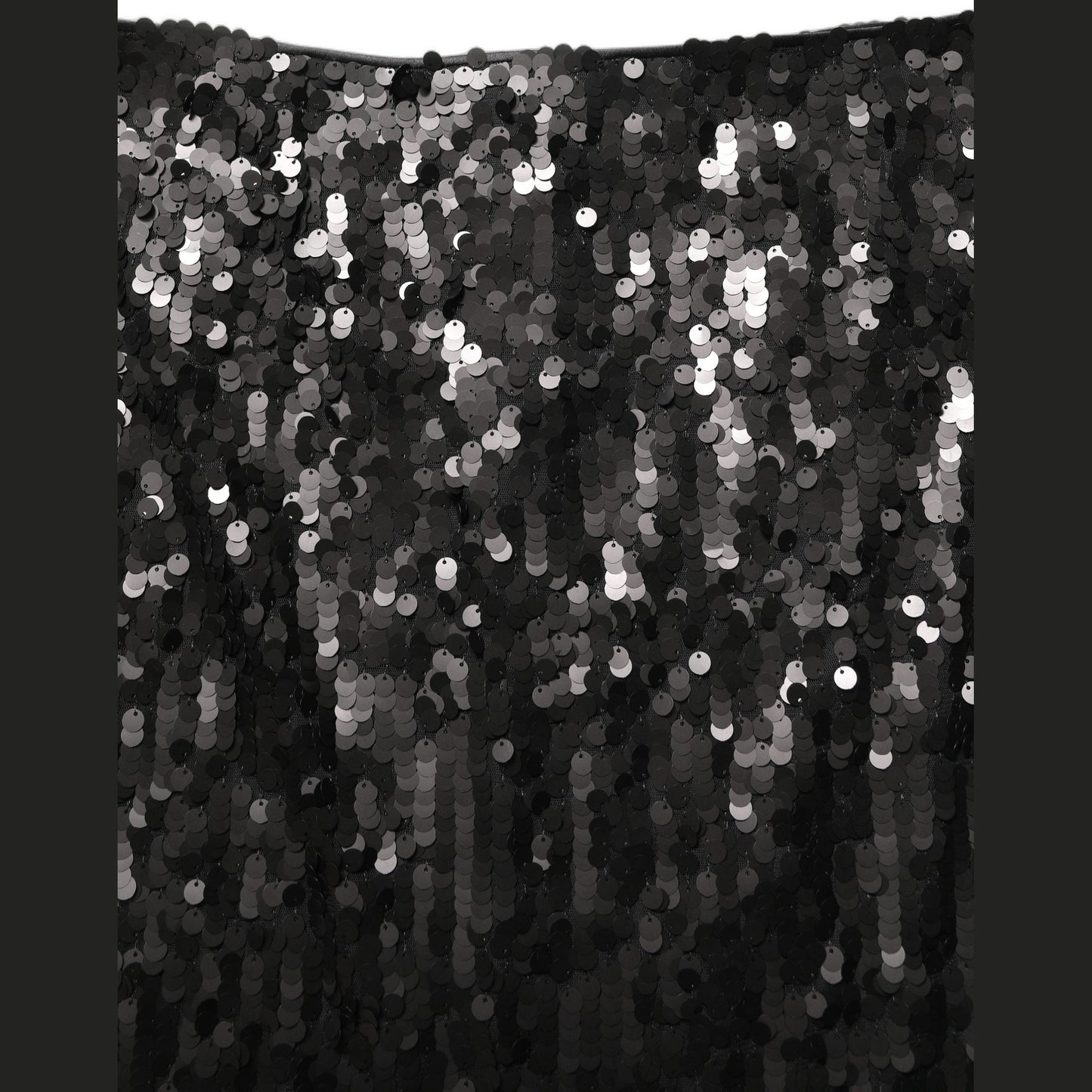 Dolce & Gabbana Black Sequin High Waist Pencil Midi Skirt Dolce & Gabbana