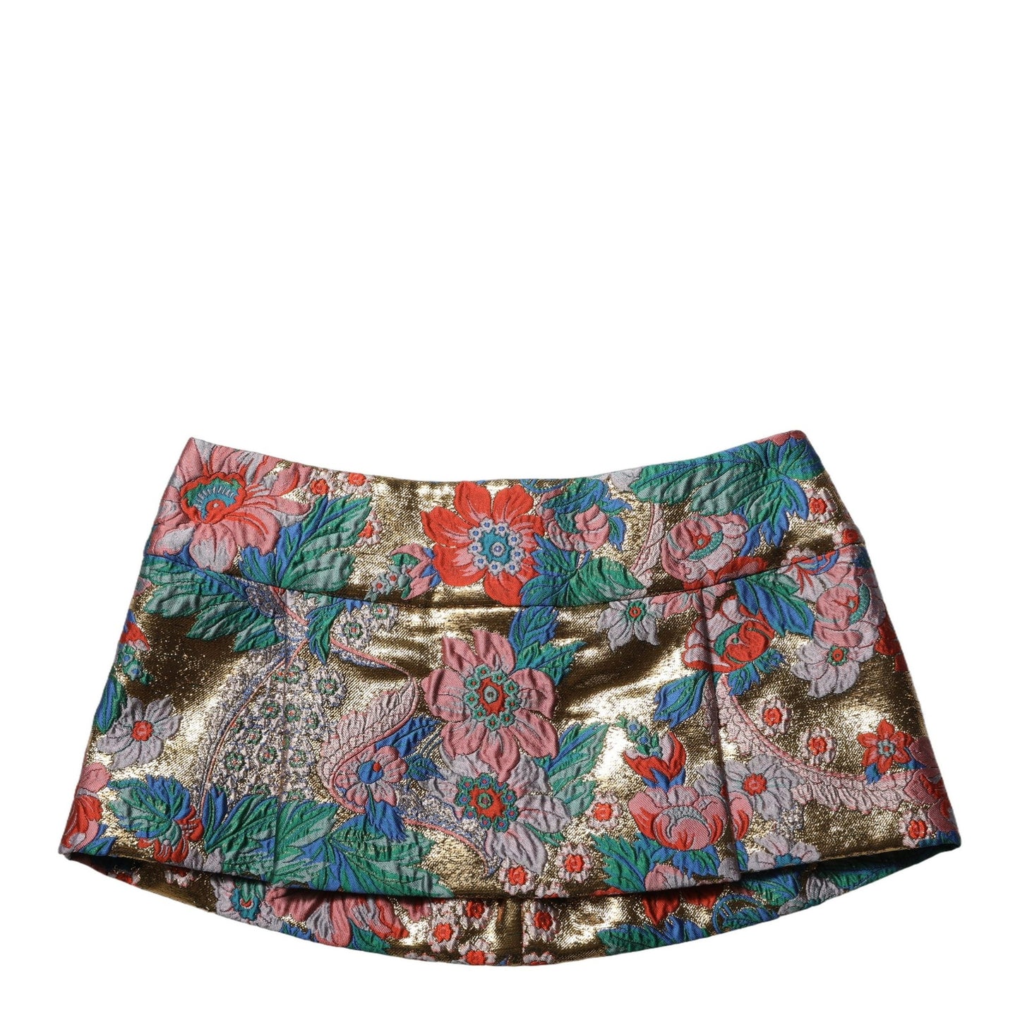 Dolce & Gabbana Multicolor Floral Jacquard MidWaist Mini Skirt Dolce & Gabbana