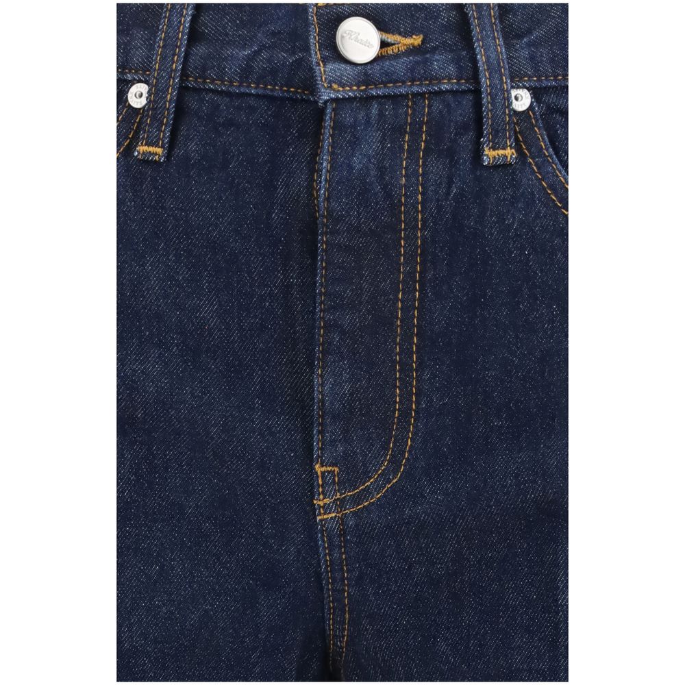 Khaite Blue Cotton Flared Jeans Khaite