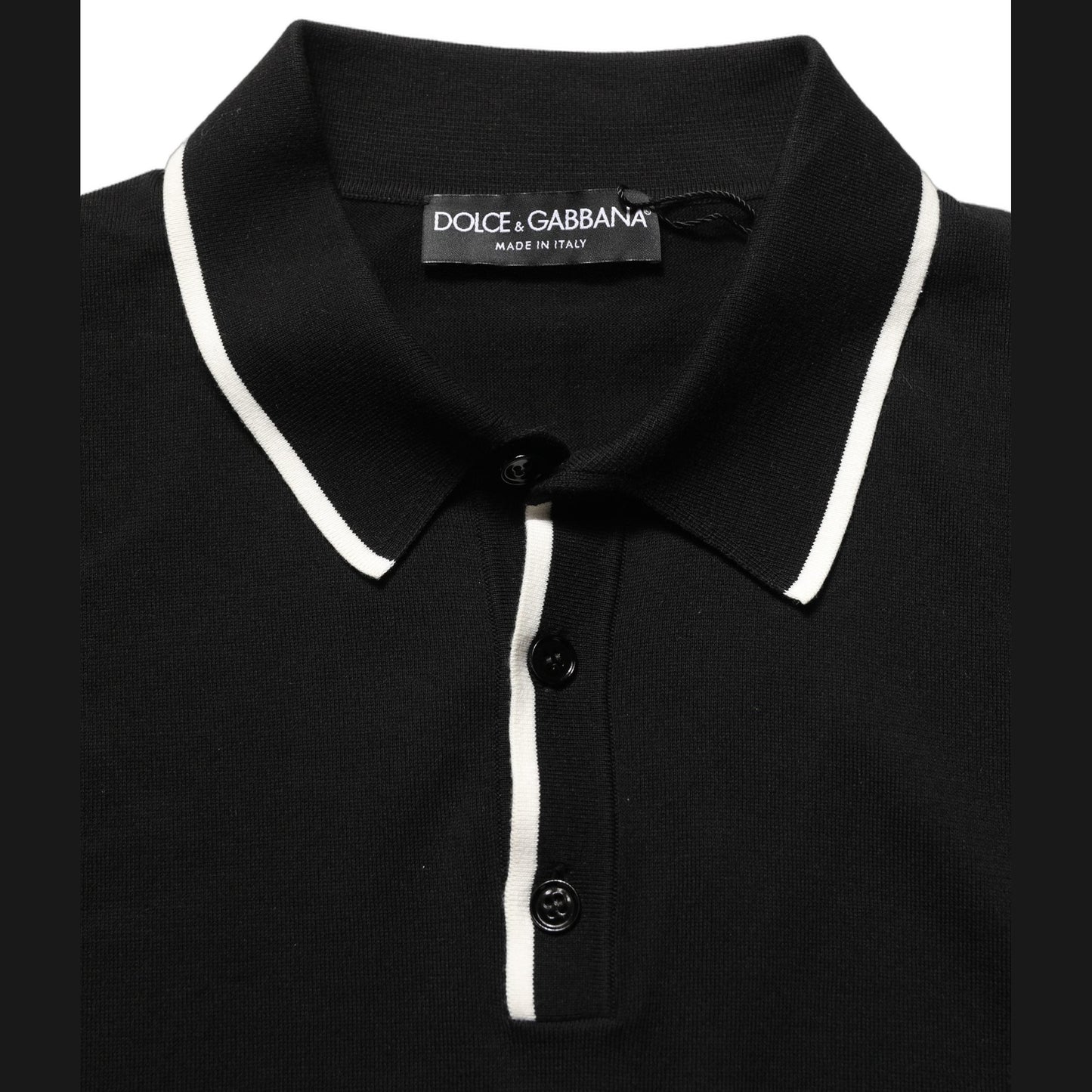 Dolce & Gabbana Black Cotton Collared Short Sleeves Men Polo T-shirt Dolce & Gabbana
