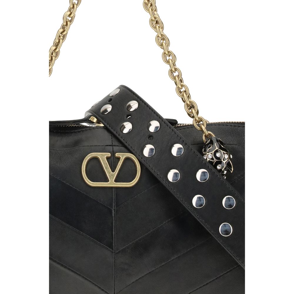 Valentino Garavani Black Lamb Ovis Aries Aries Shoulder Bag Valentino Garavani
