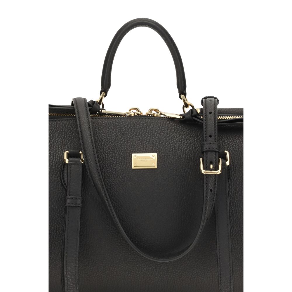 Dolce & Gabbana Black Calf Leather Bos Taurus Shoulder Bag Dolce & Gabbana