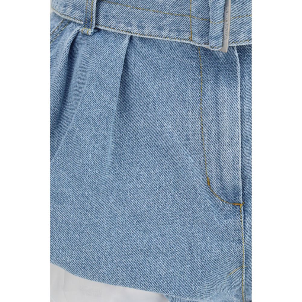 Magda Butrym Blue Cotton Bermuda Shorts Magda Butrym