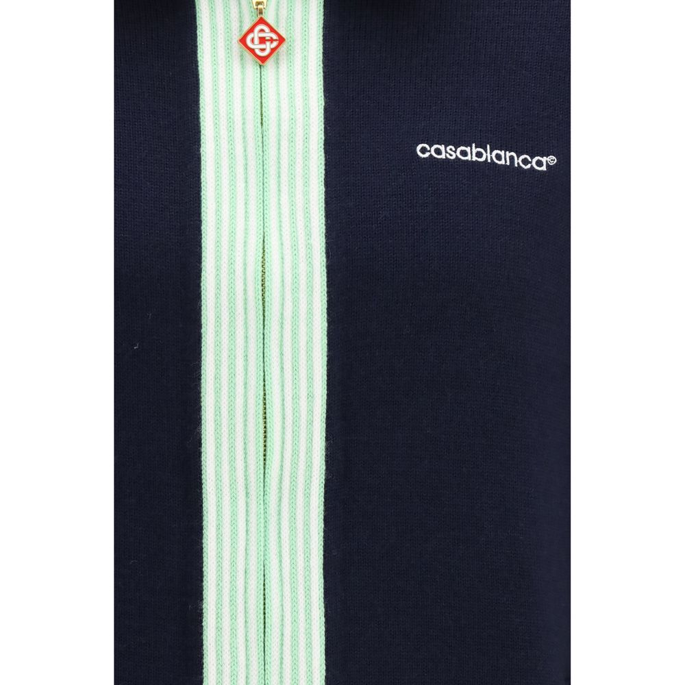 Casablanca Blue Wool Oves Aries Full-Length Jacket Casablanca