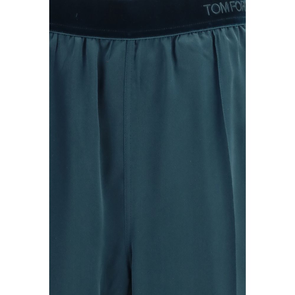 Tom Ford Blue Silk Casual Pants Tom Ford