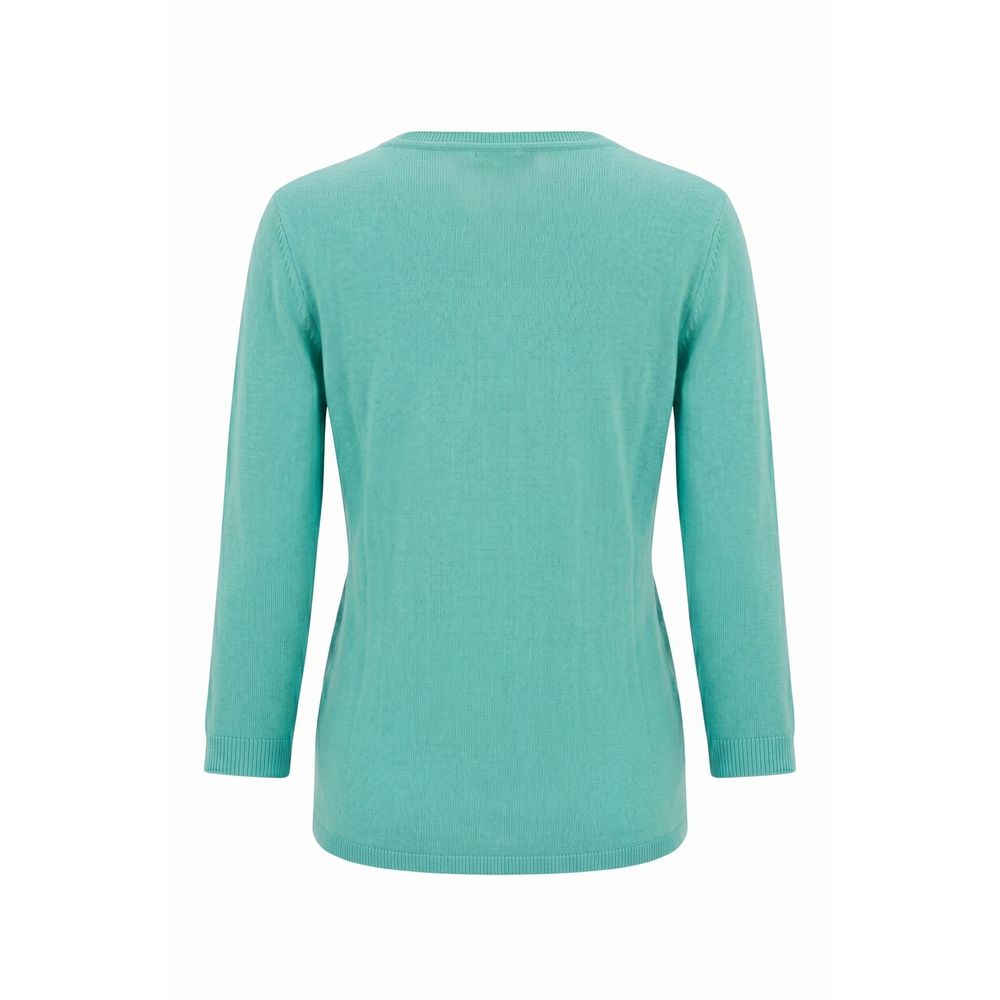 Malo Blue Cotton Women Sweater Malo