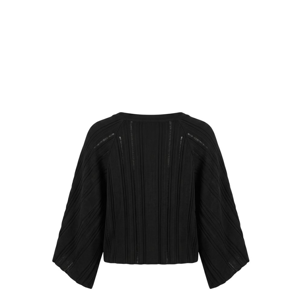Malo Black Cotton Women Sweater Malo