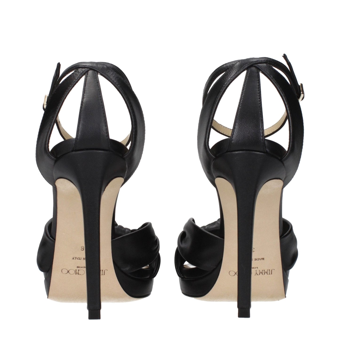 Jimmy Choo Black Leather Platform Sandals Jimmy Choo