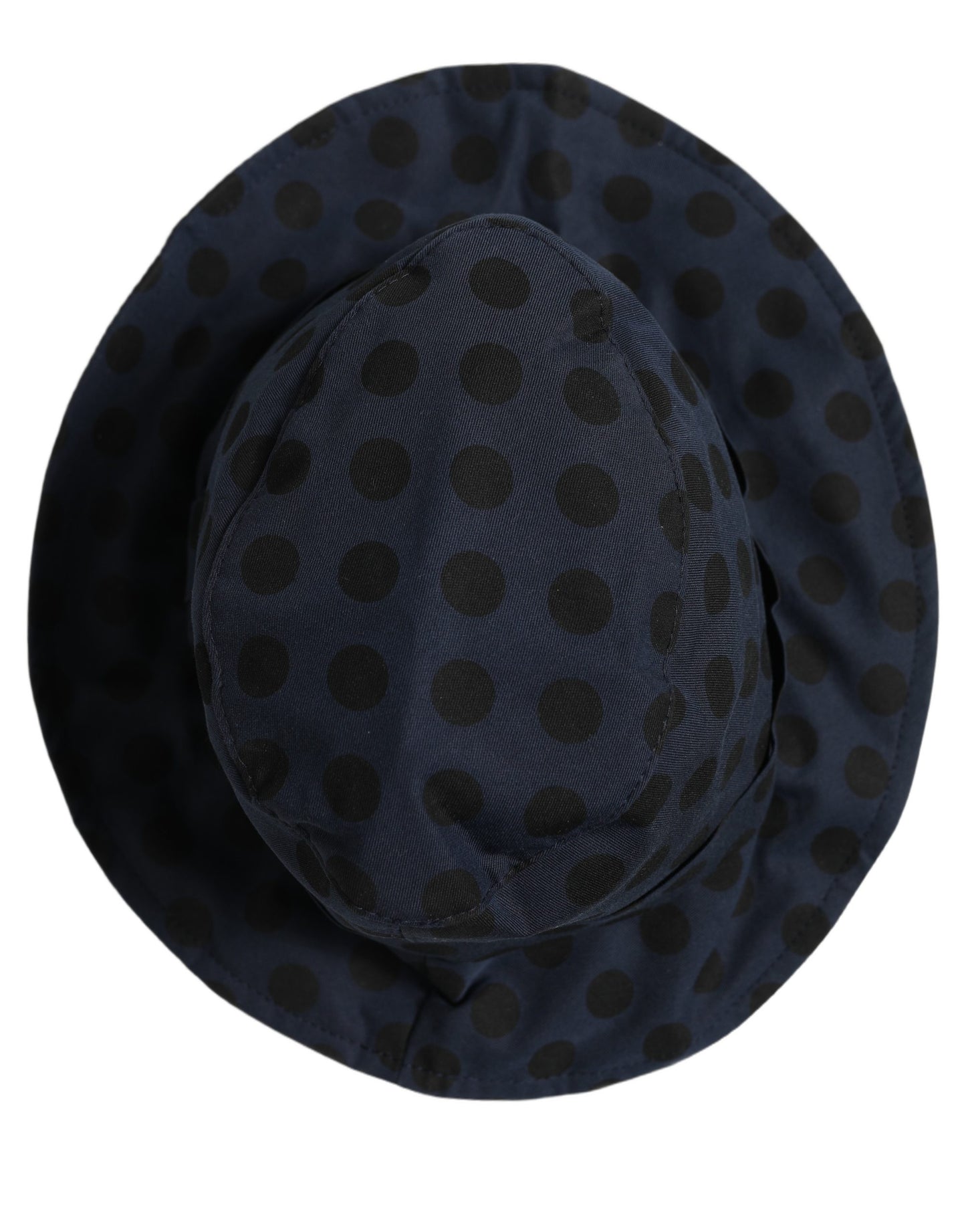 Dolce & Gabbana Blue Black Polka Dot Cotton Bucket Capello Hat Dolce & Gabbana