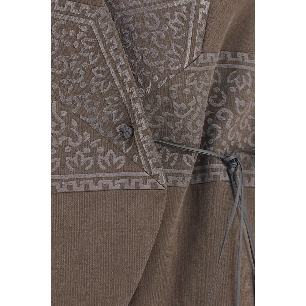 Giorgio Armani Brown Silk Sleeveless Jacket Giorgio Armani