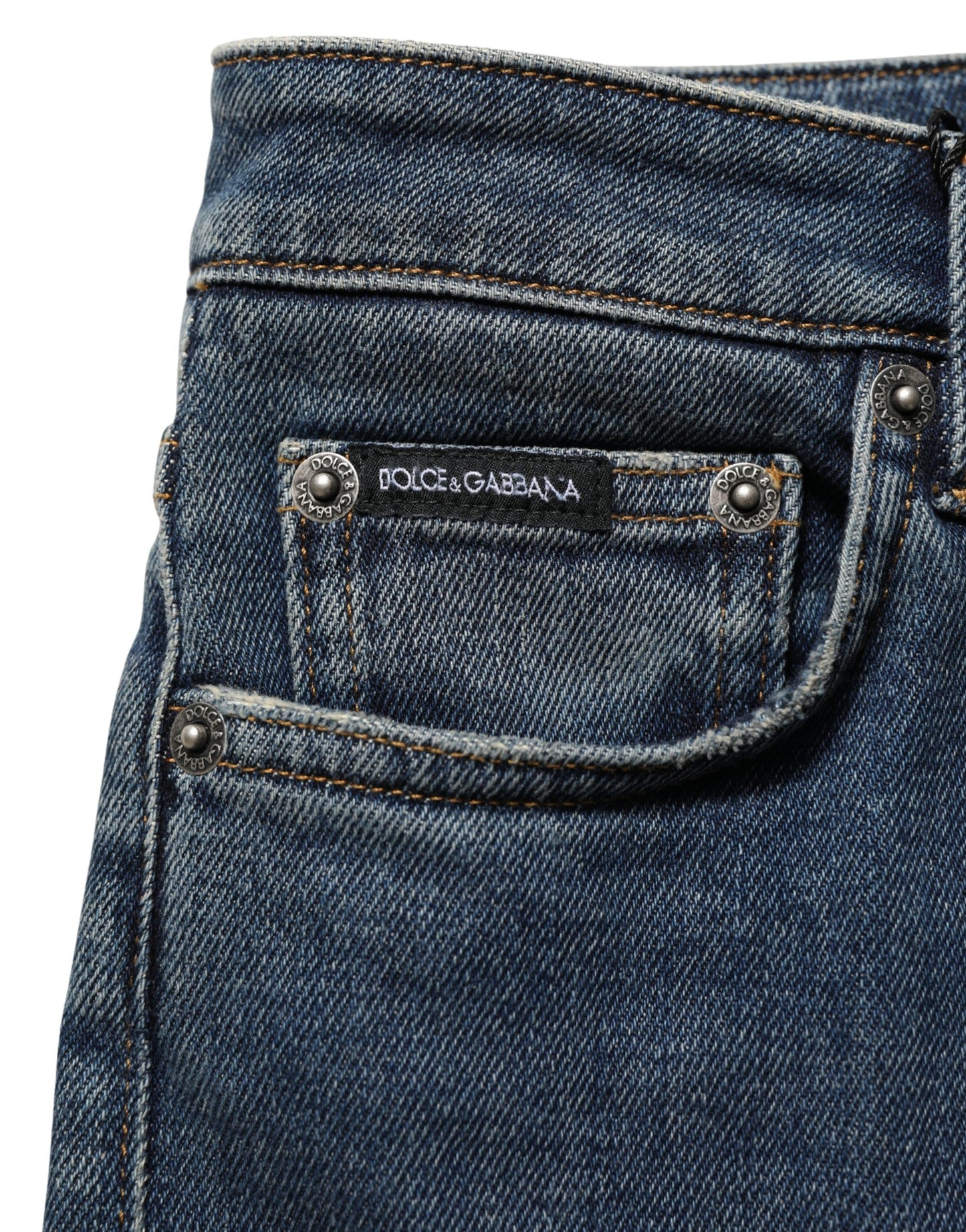 Dolce & Gabbana Blue Cotton Stretch Skinny Denim Trouser Jeans Dolce & Gabbana
