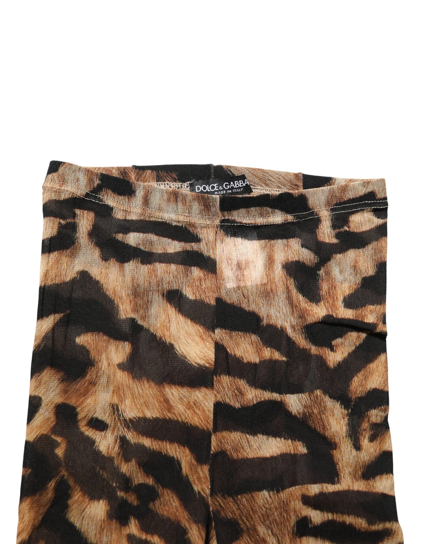 Dolce & Gabbana Brown Tiger Nylon Tights Stocking Pantyhose Socks Dolce & Gabbana