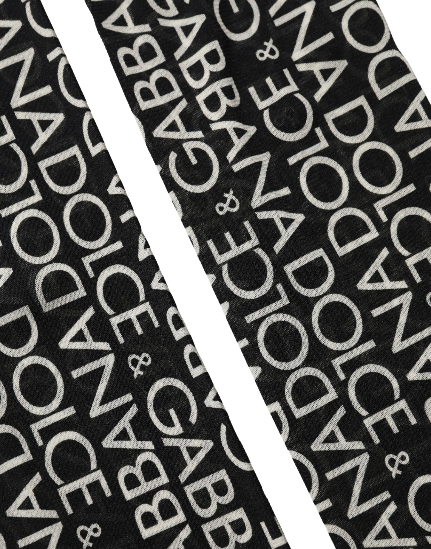 Dolce & Gabbana Black Sheer Logo Monogram High Stockings Socks Dolce & Gabbana