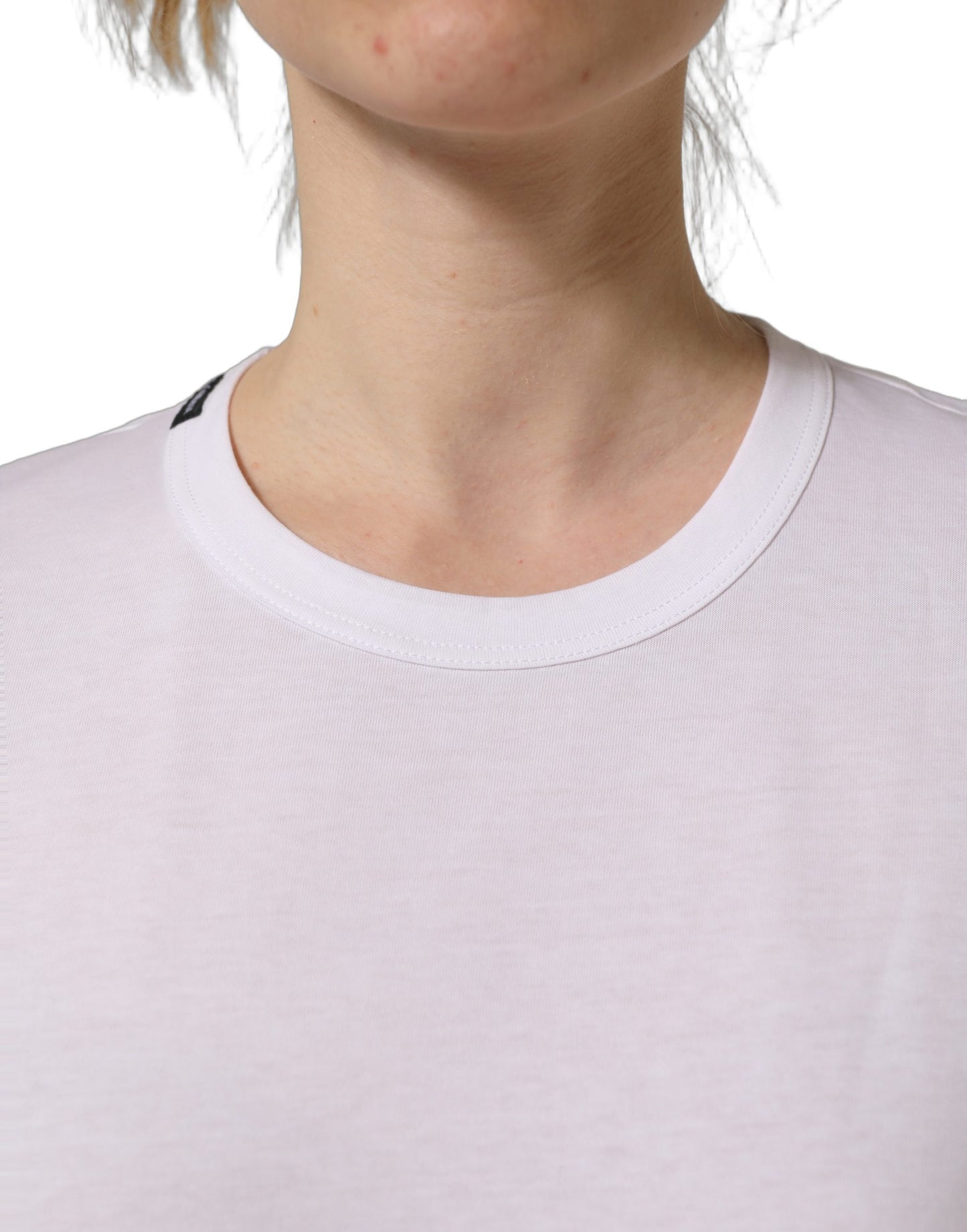 Dolce & Gabbana White Cotton Crew Neck Short Sleeves T-shirt Dolce & Gabbana
