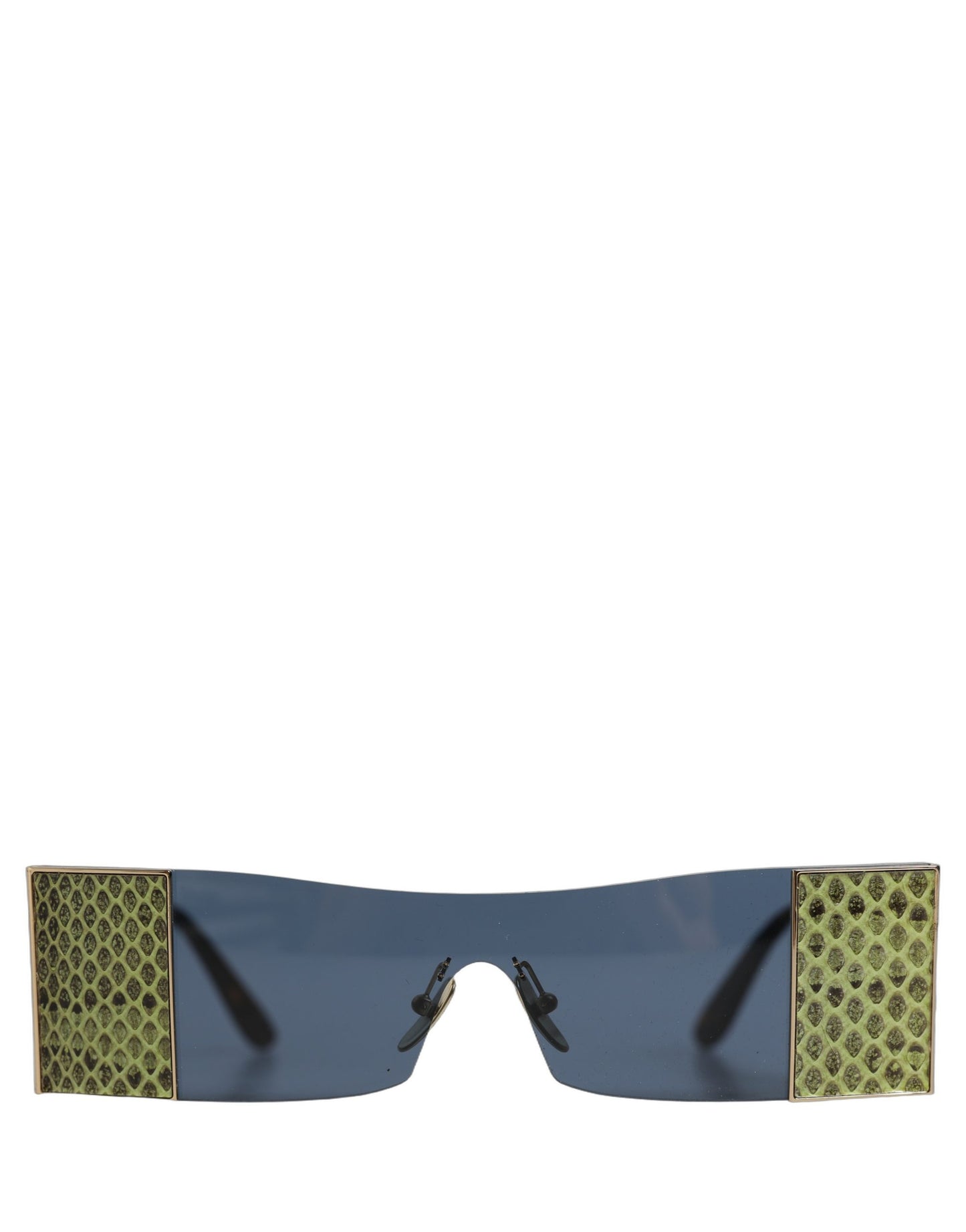 Dolce & Gabbana Gold Metal DG2263 Rectangle Snakeskin Frame Sunglasses