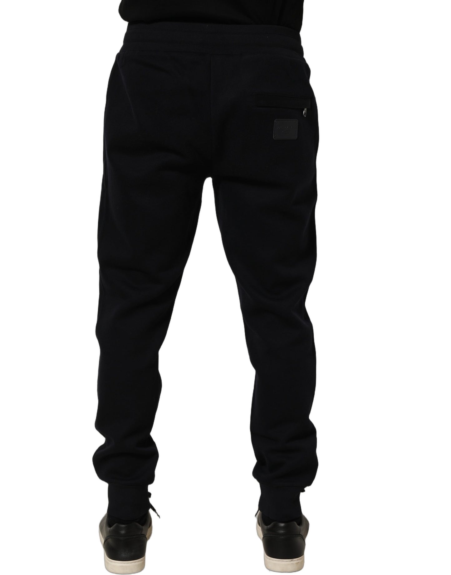Dolce & Gabbana Blue Cotton Drawstring Jogger Trouser Pants