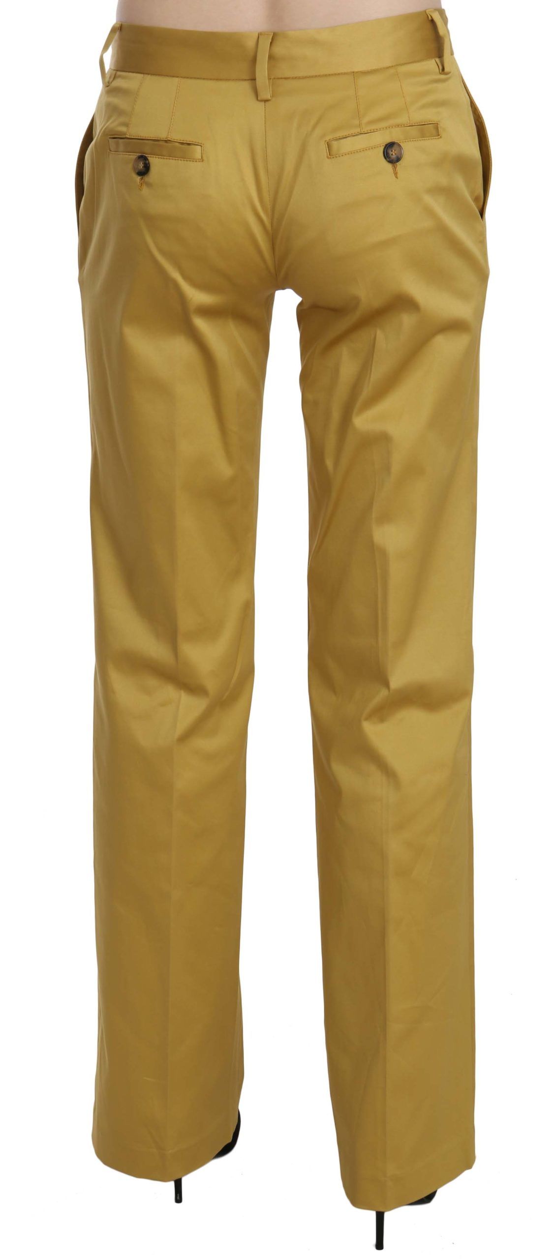 Just Cavalli Mustard Yellow Straight Formal Trousers Pants Just Cavalli