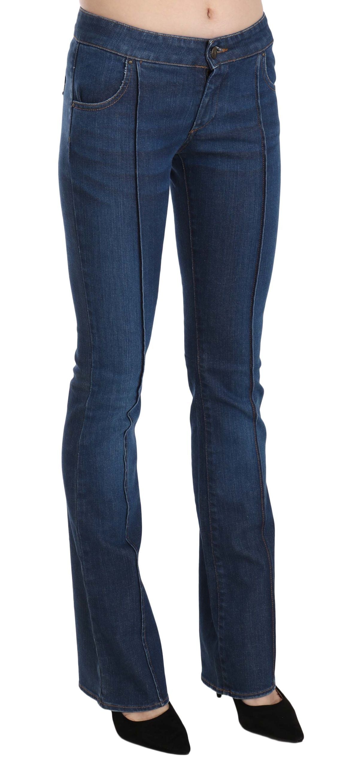 Just Cavalli Blue Low Waist Boot Cut Denim Pants Jeans Just Cavalli