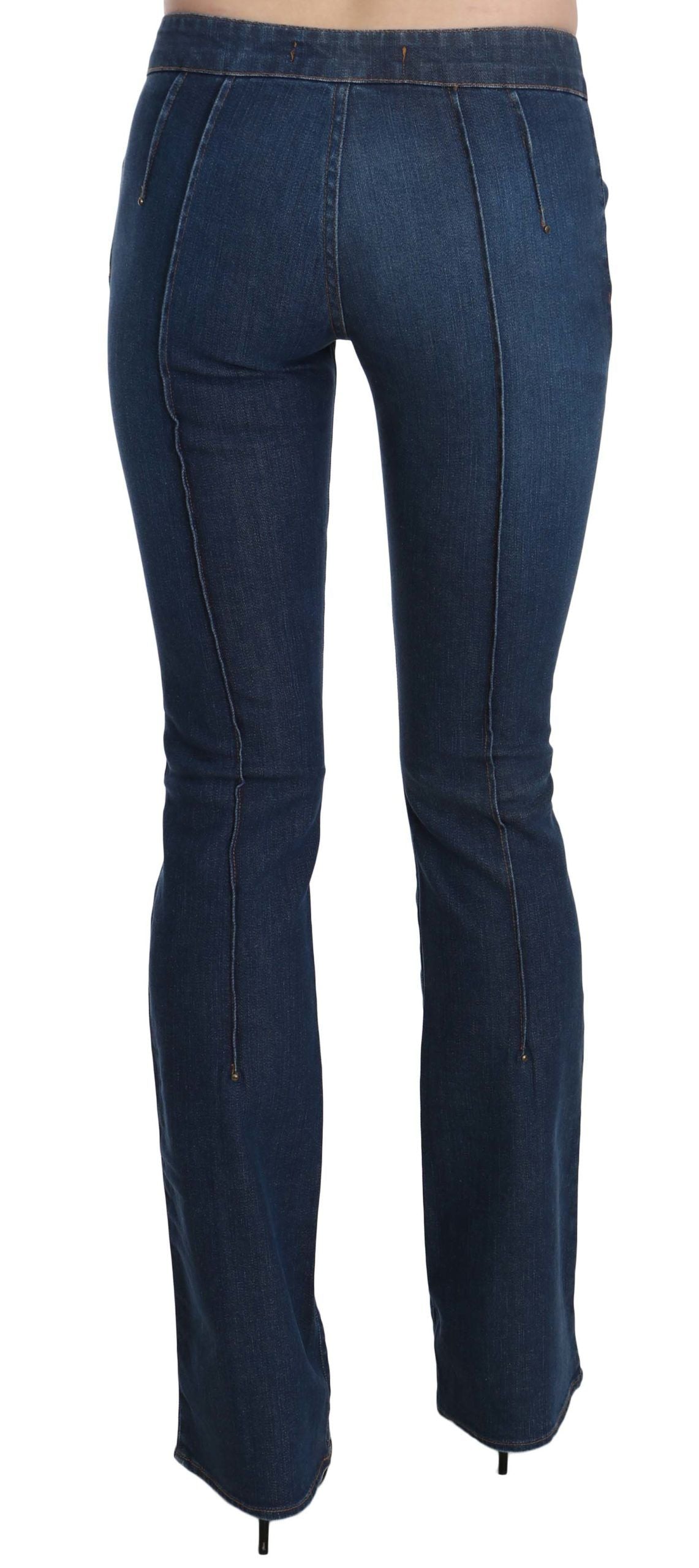 Just Cavalli Blue Low Waist Boot Cut Denim Pants Jeans Just Cavalli