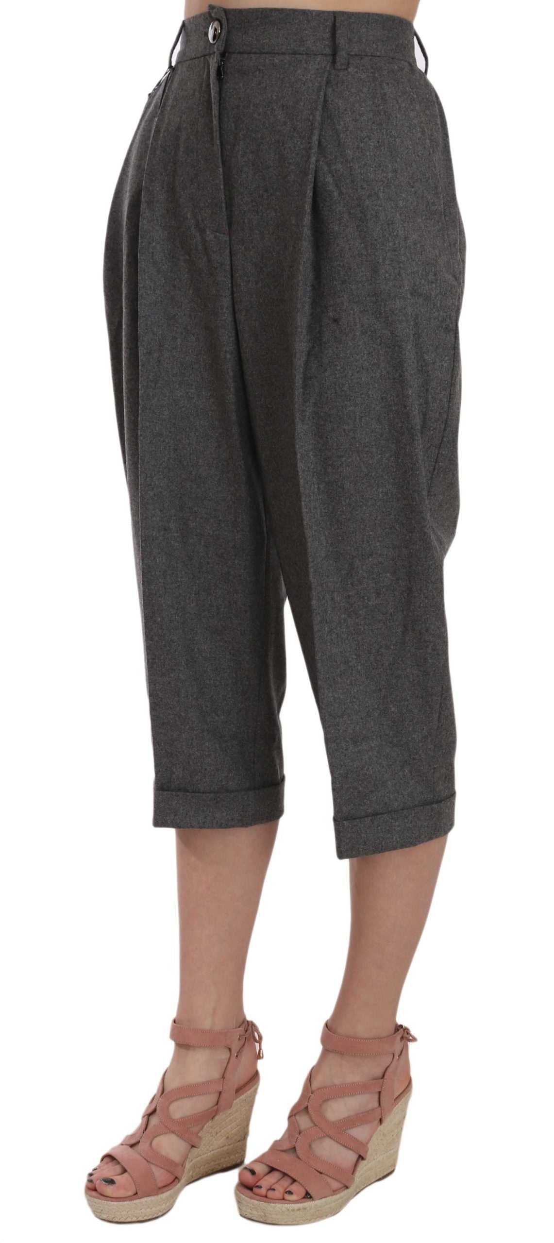 Dolce & Gabbana Wool Cropped Trouser Pleated Pant Dolce & Gabbana