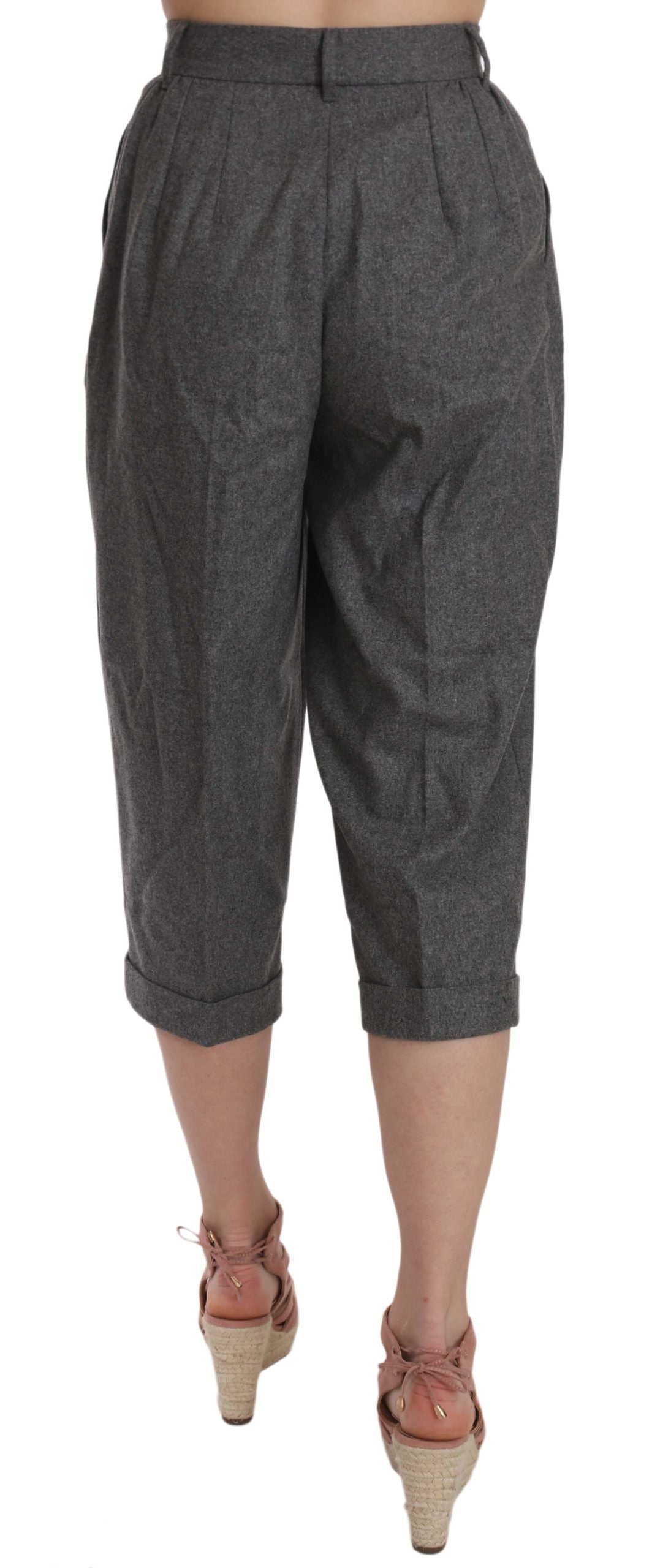 Dolce & Gabbana Wool Cropped Trouser Pleated Pant Dolce & Gabbana