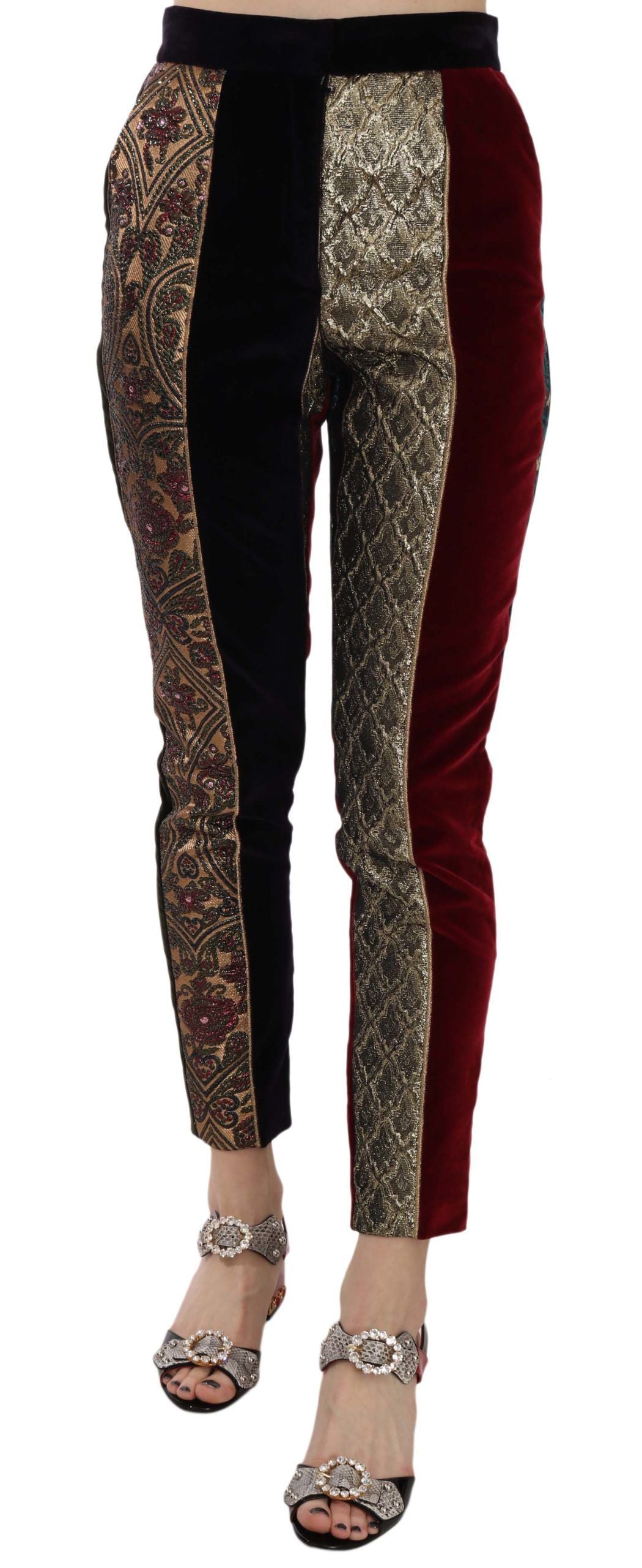 Dolce & Gabbana Multicolor Jacquard Cropped Tapered Pants Dolce & Gabbana