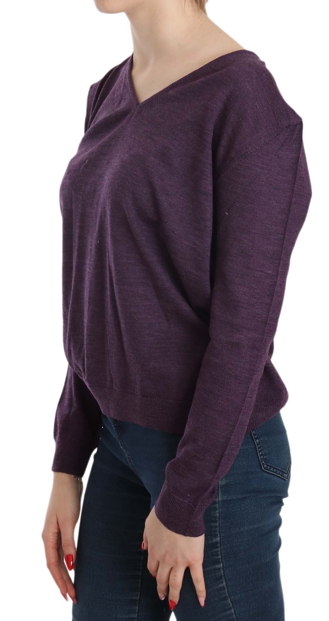 BYBLOS Purple V-neck Long Sleeve Pullover Top BYBLOS