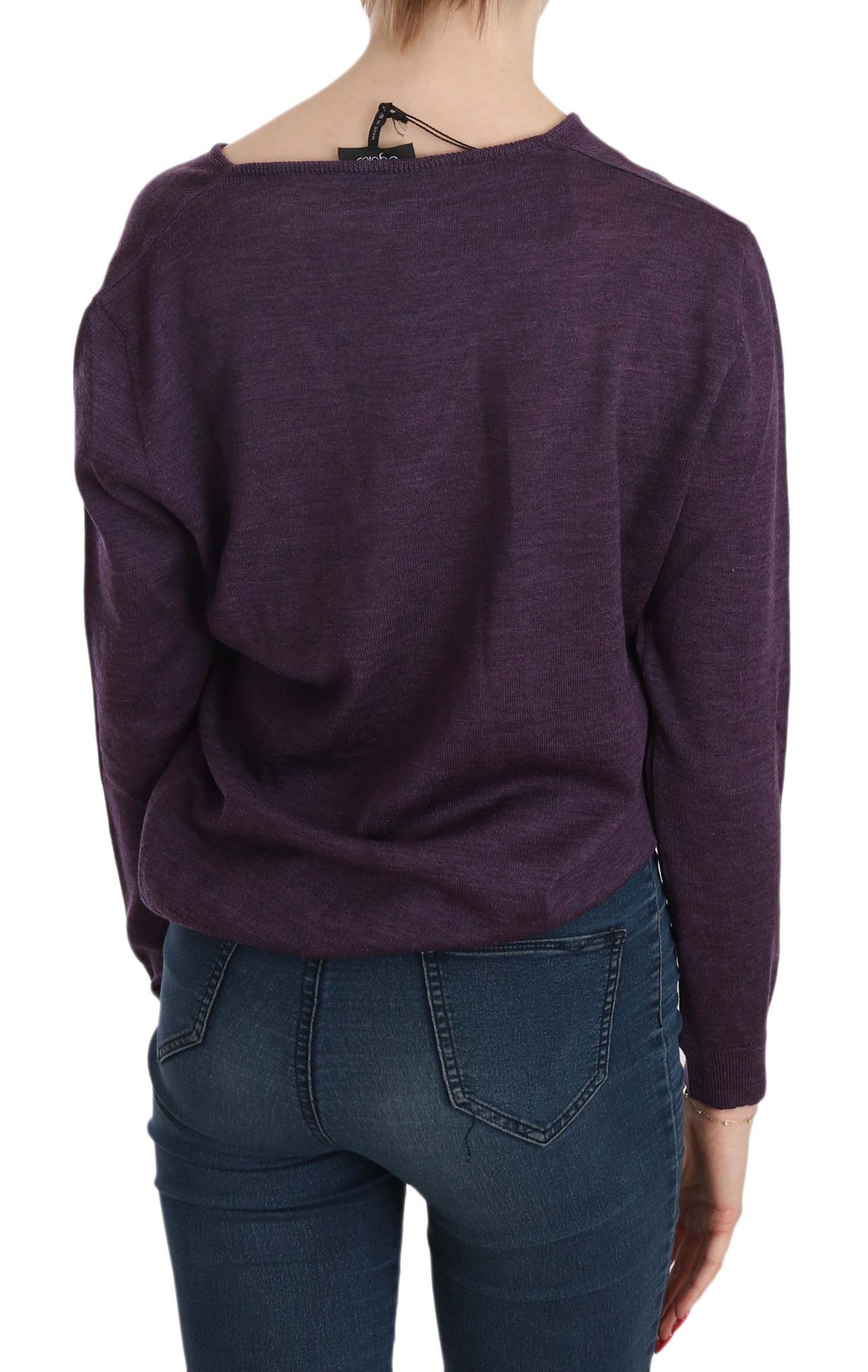 BYBLOS Purple V-neck Long Sleeve Pullover Top BYBLOS