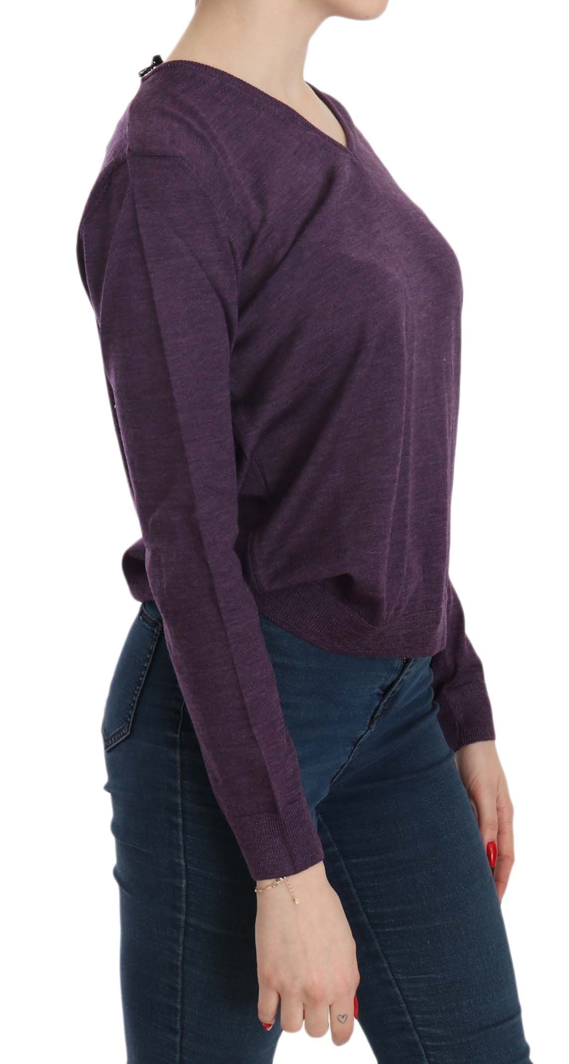 BYBLOS Purple V-neck Long Sleeve Pullover Top BYBLOS