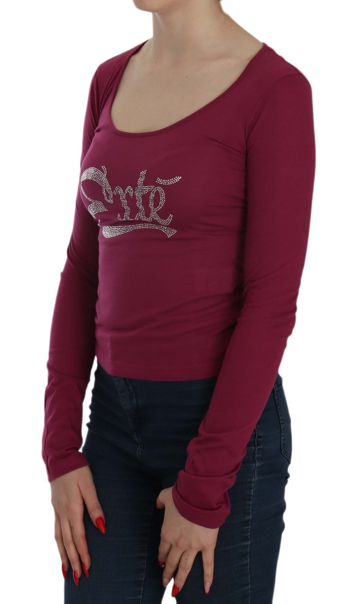 Exte Crystal Embellished Long Sleeve Casual Top Exte