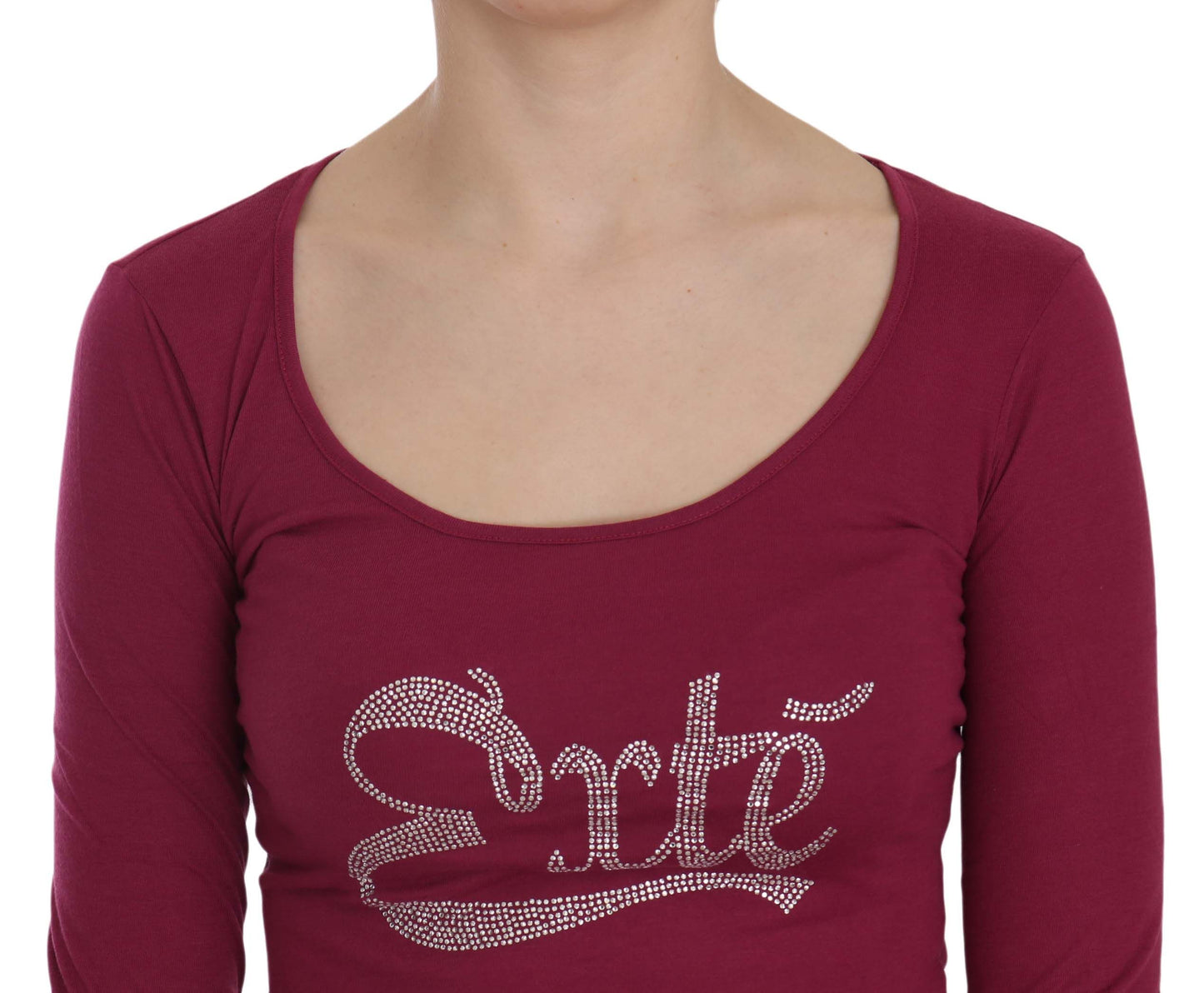 Exte Crystal Embellished Long Sleeve Casual Top Exte