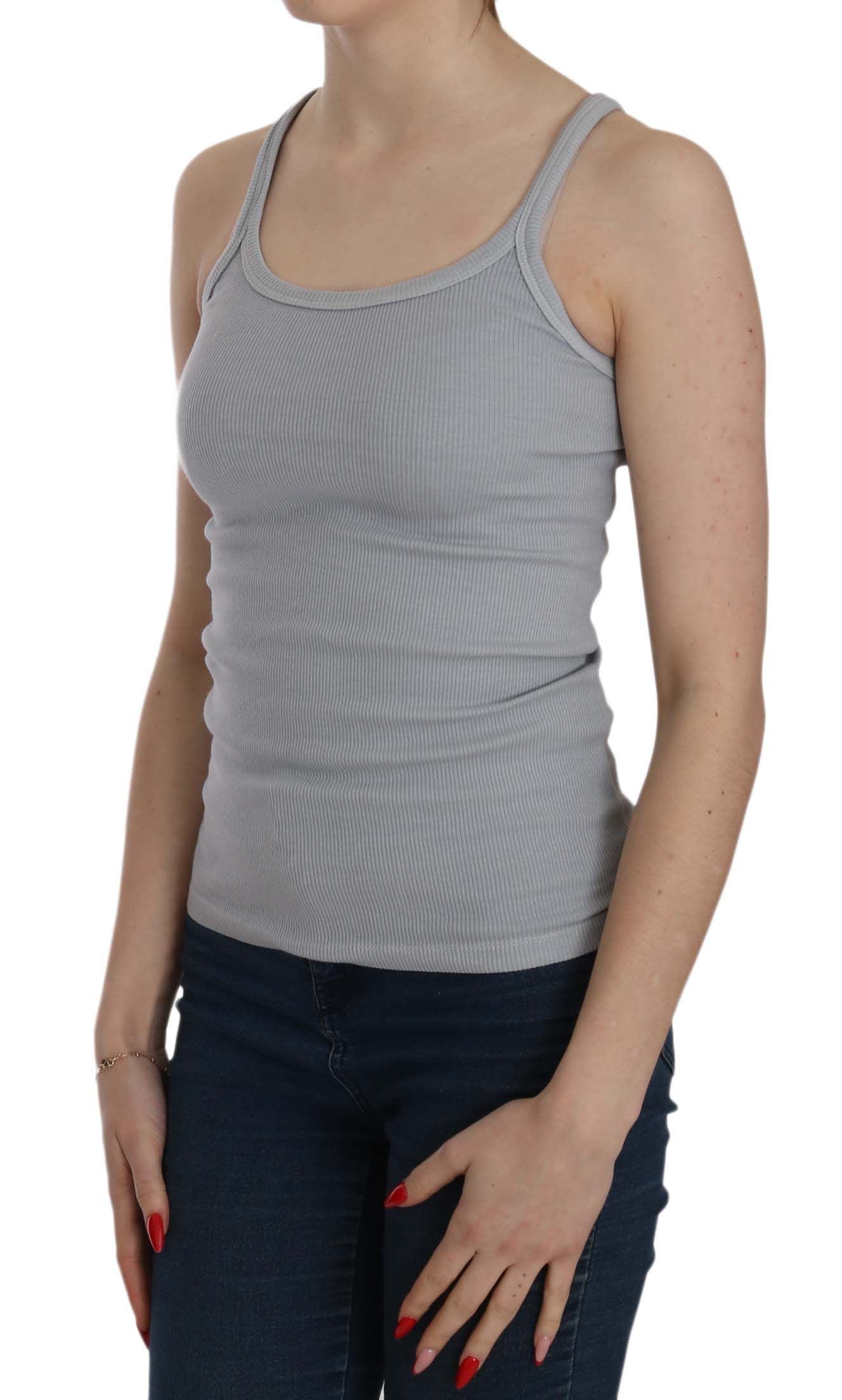 PINK MEMORIES Light Grey Sleeveless Spaghetti Strap Blouse PINK MEMORIES