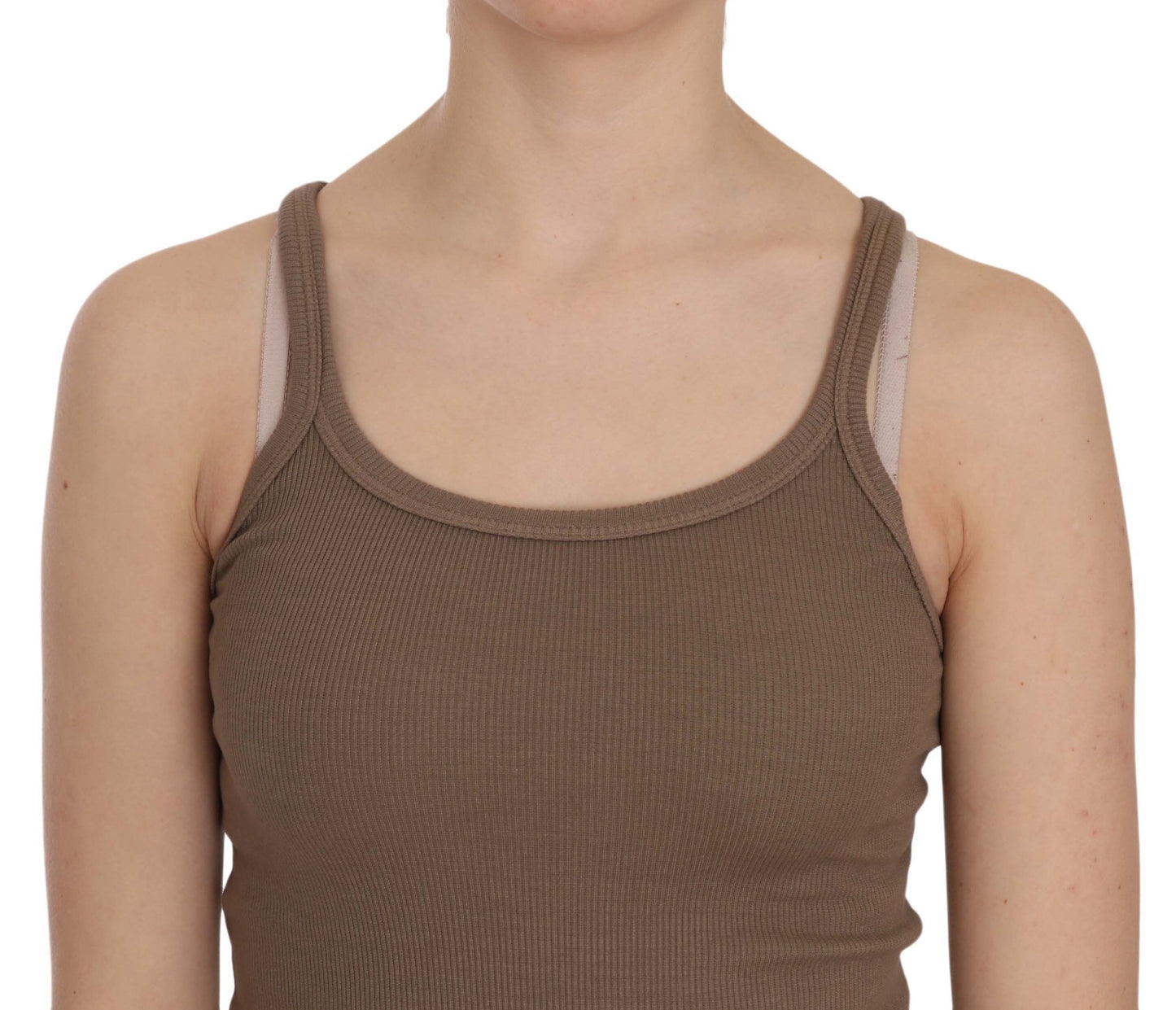 PINK MEMORIES Brown Sleeveless Spaghetti Strap Top PINK MEMORIES