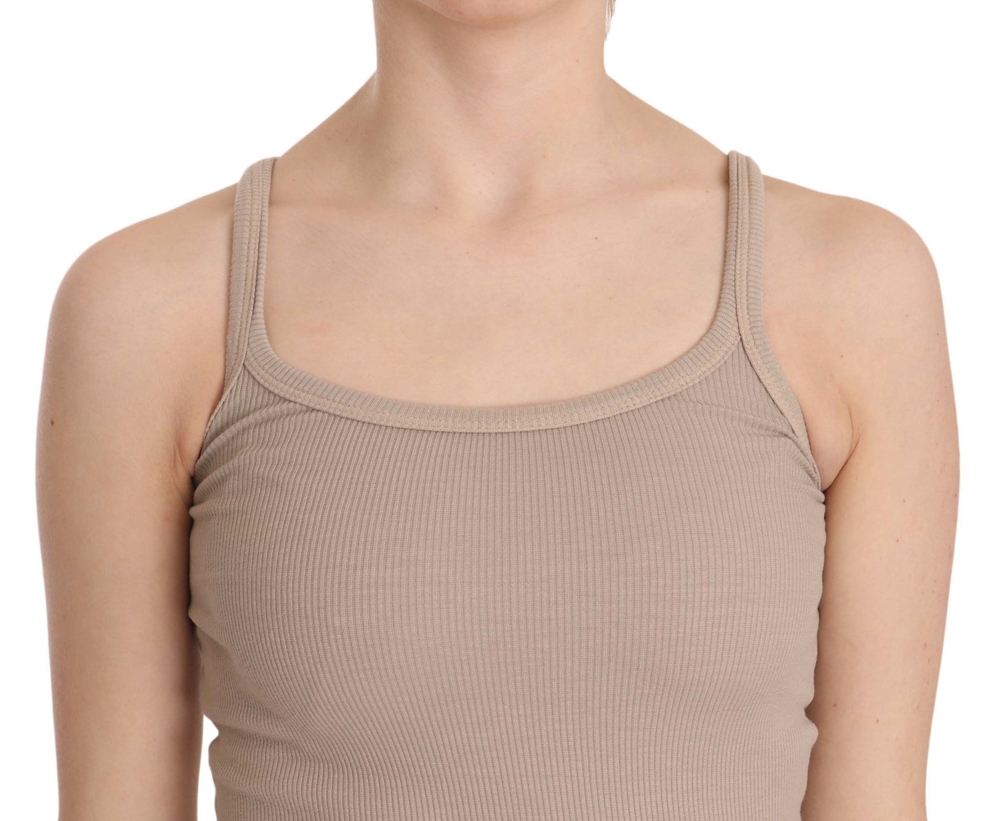 PINK MEMORIES Brown Sleeveless Spaghetti Strap Top Blouse PINK MEMORIES