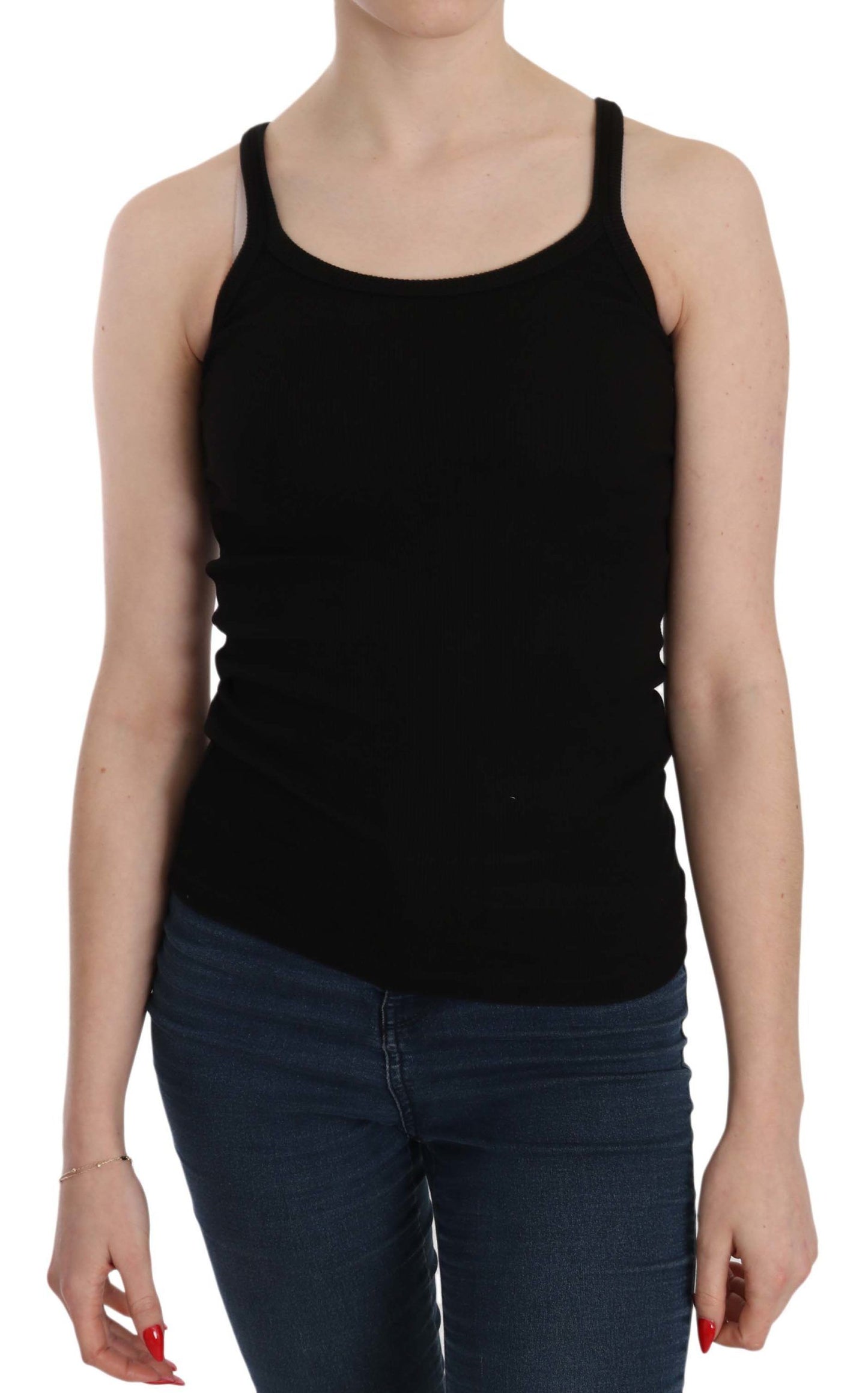 PINK MEMORIES Black Sleeveless Spaghetti Strap Blouse PINK MEMORIES