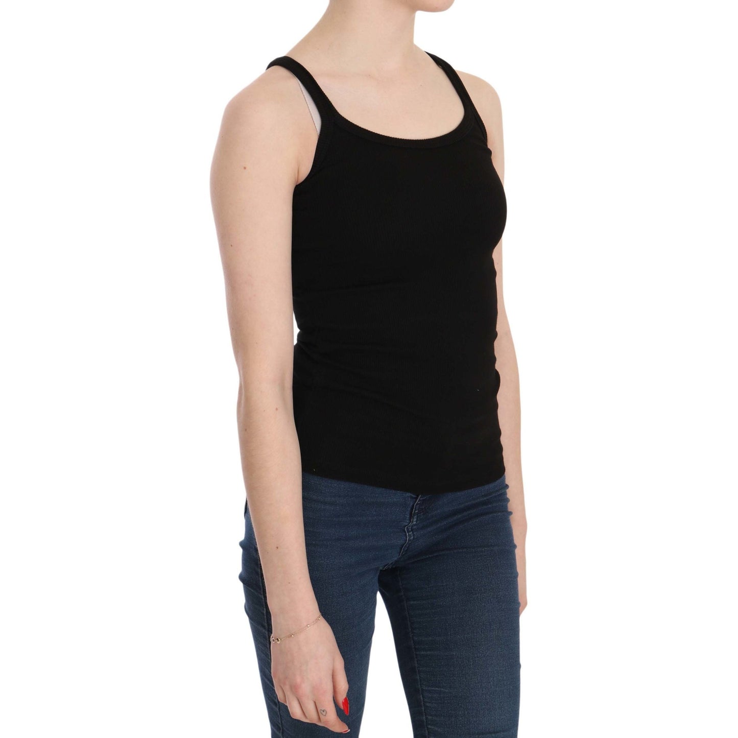 PINK MEMORIES Black Sleeveless Spaghetti Strap Blouse