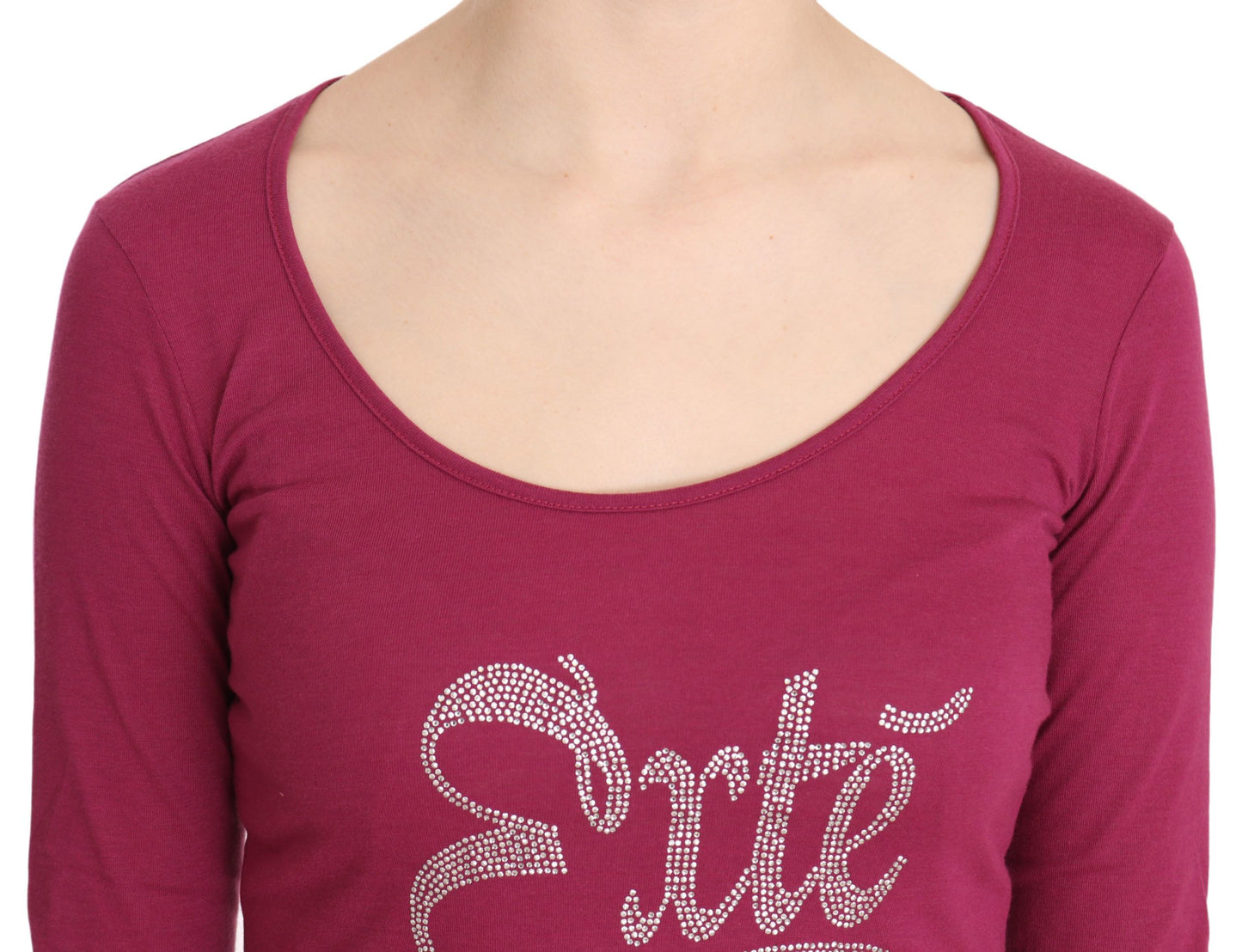 Pink Exte Crystal Embellished Long Sleeve Top Exte