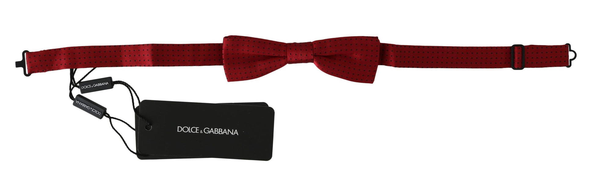 Dolce & Gabbana Red Dotted Silk Adjustable Neck Papillon Bow Tie Dolce & Gabbana
