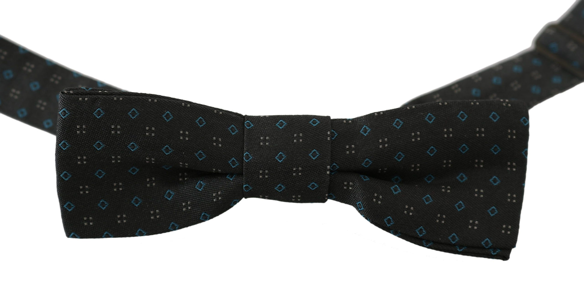 Dolce & Gabbana Men Gray Pattern Silk Adjustable Neck Papillon Bow Tie Dolce & Gabbana