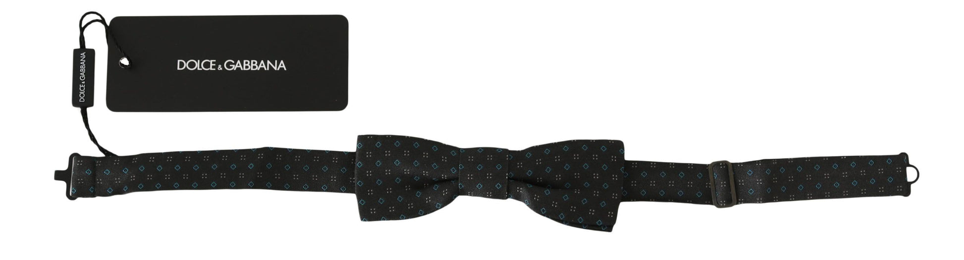 Dolce & Gabbana Men Gray Pattern Silk Adjustable Neck Papillon Bow Tie Dolce & Gabbana