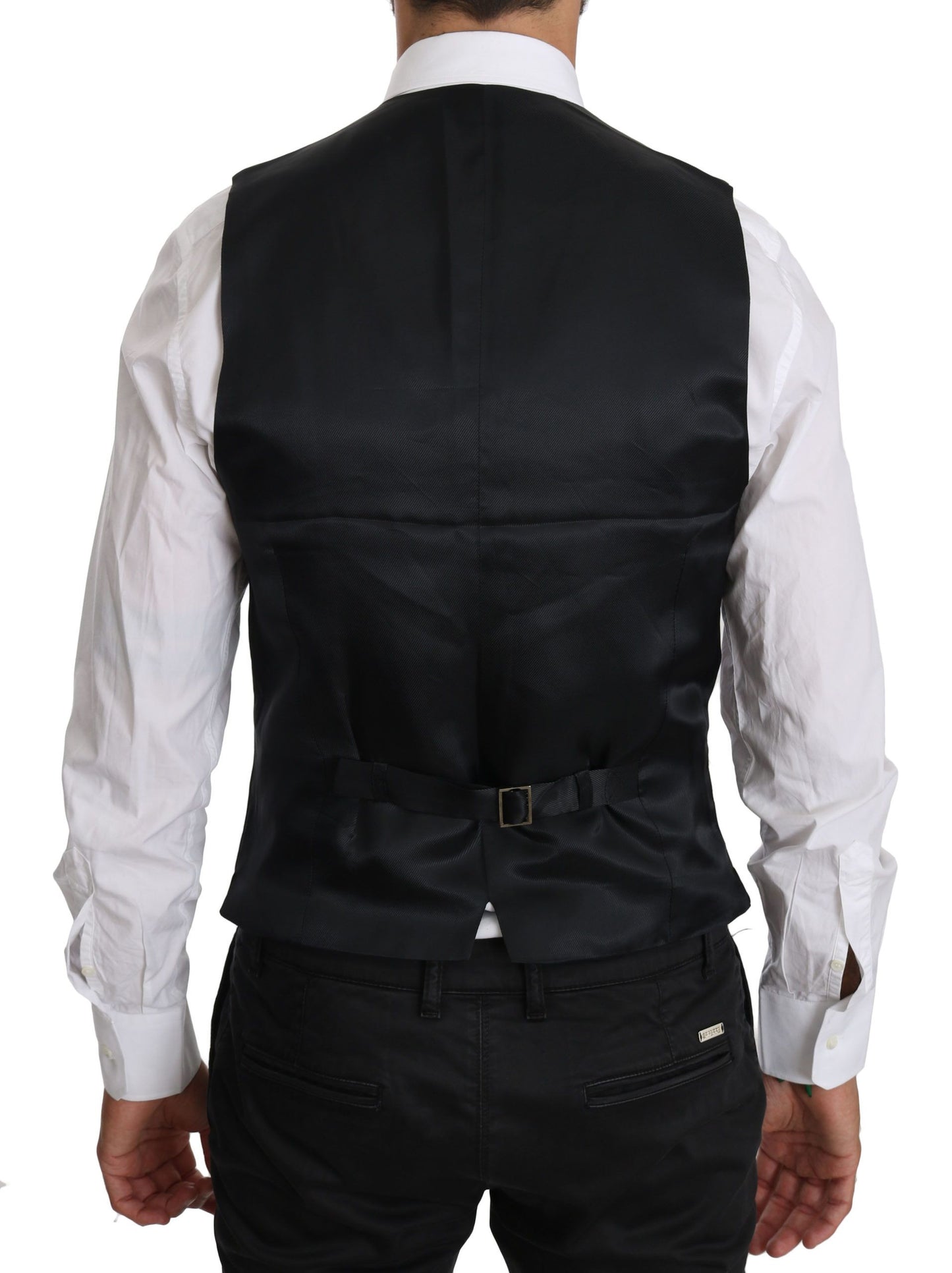 Dolce & Gabbana Blue Wool Waistcoat Formal Gilet Vest Dolce & Gabbana