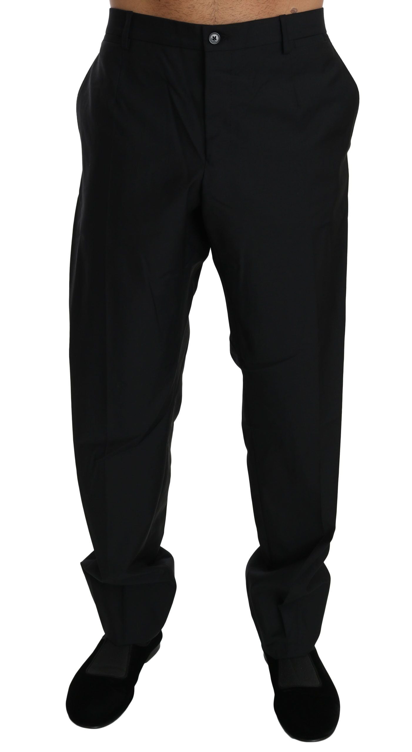 Dolce & Gabbana Black Dress Formal Trouser Men Wool Pants Dolce & Gabbana
