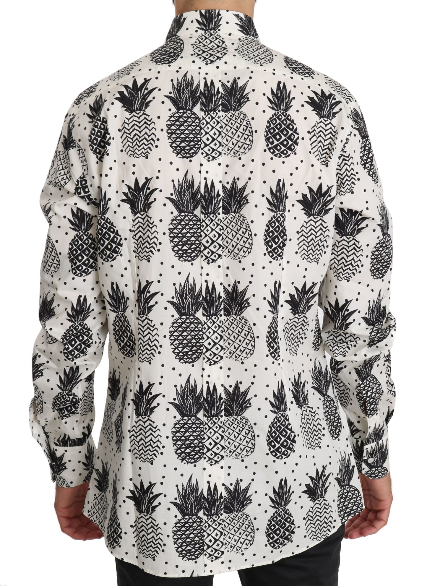 Dolce & Gabbana White Pineapple Cotton Top Shirt Dolce & Gabbana