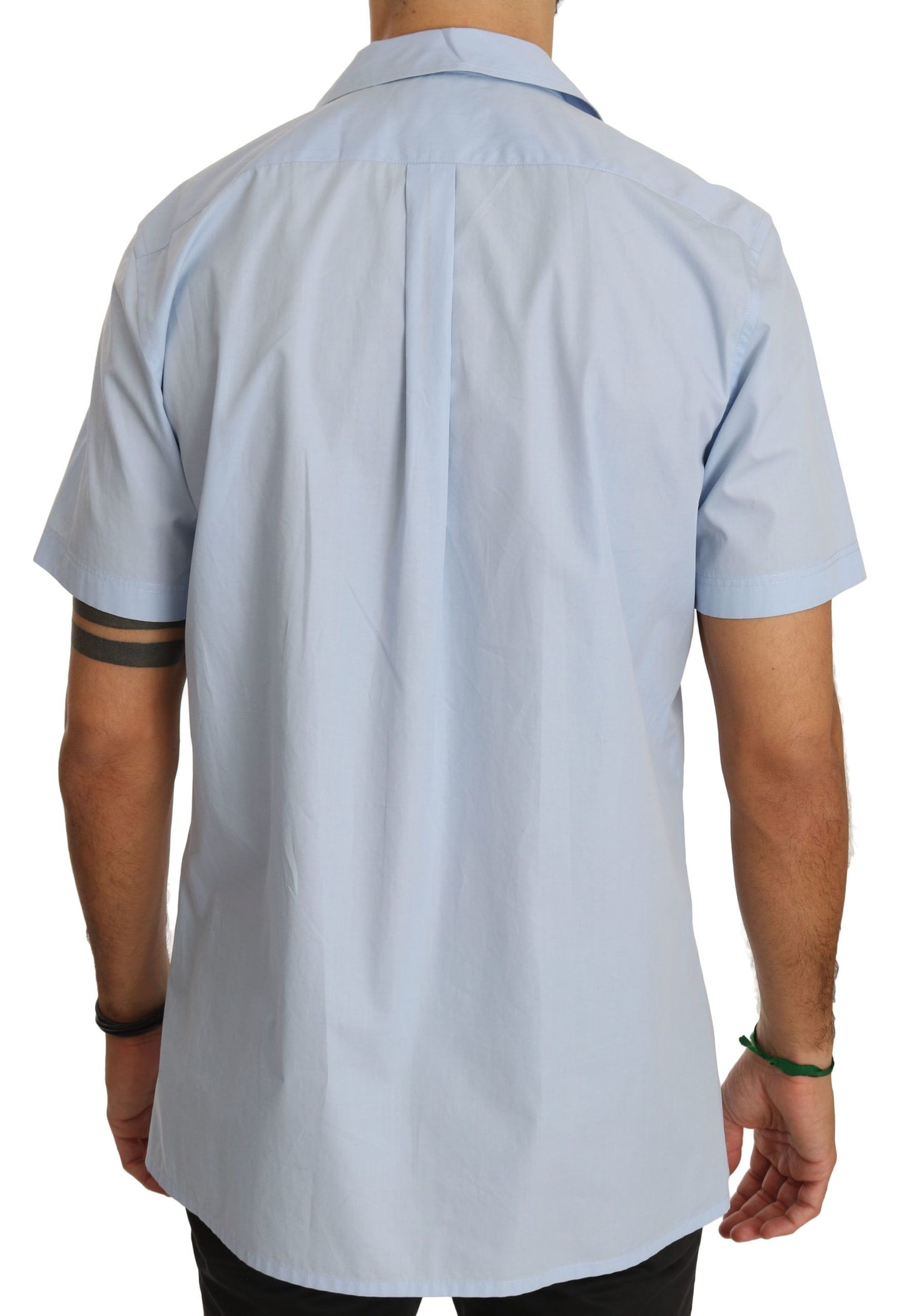 Dolce & Gabbana Blue Short Sleeve 100% Cotton Top Shirt Dolce & Gabbana