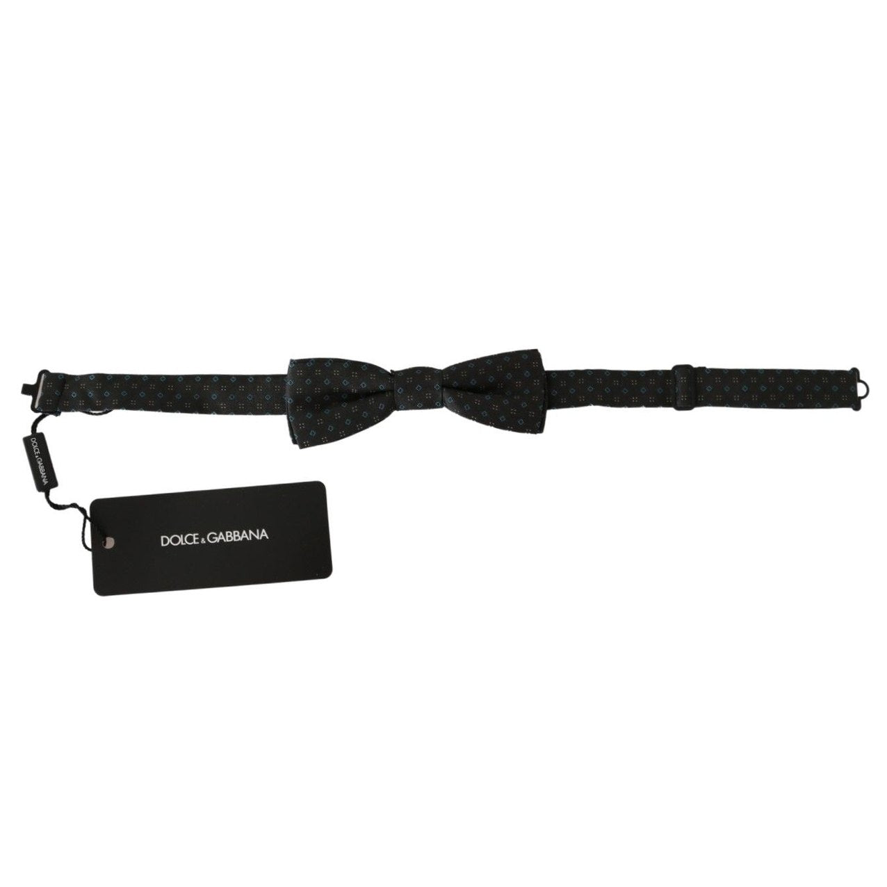 Dolce & Gabbana Gray Patterned Mens Necktie Papillon 100% Silk Bow Tie