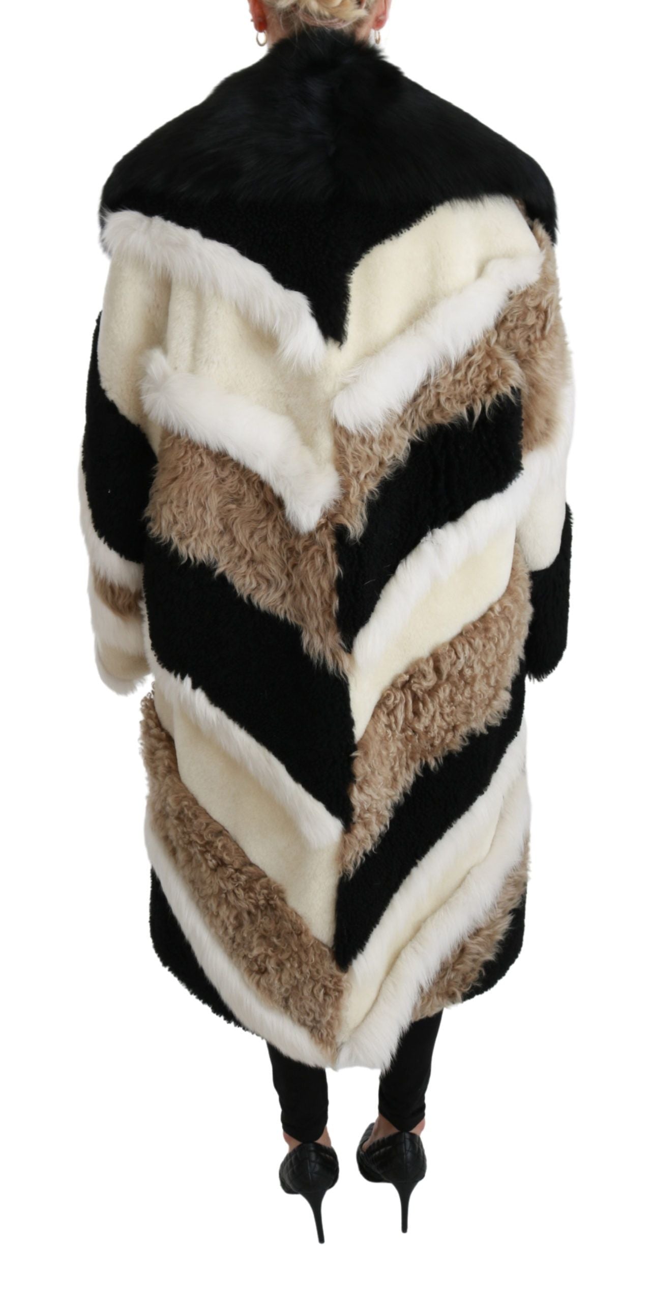 Dolce & Gabbana Sheep Fur Shearling Cape Jacket Coat Dolce & Gabbana